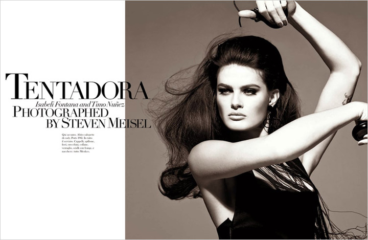 Isabeli Fontana《Vogue》意大利版2014年8月號(hào)