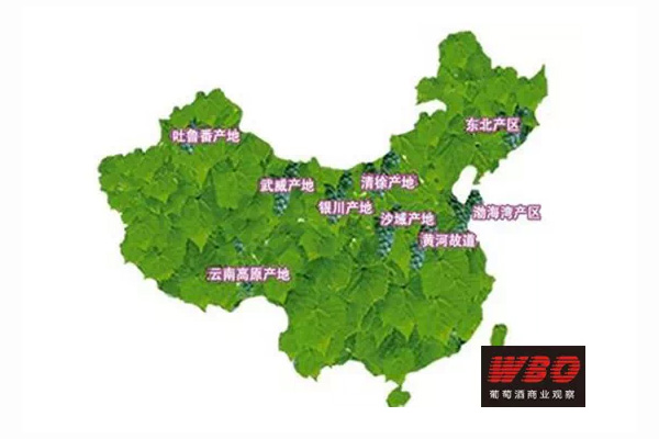 中國9大葡萄酒產區成型，呈北8南1格局