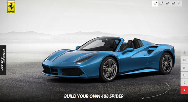 法拉利推出488 Spider 在線客制化網站