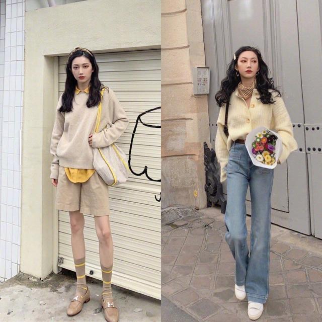 翻領襯衣+牛仔褲
