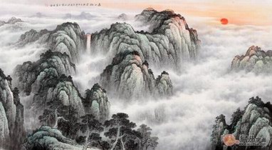 最蕩氣回腸的客廳山水畫，泰山日出山水畫品評