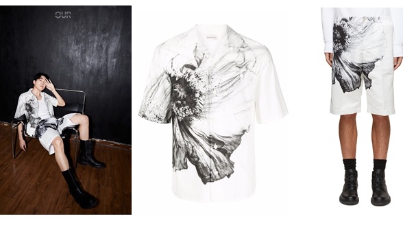 馬思超身著ALEXANDER MCQUEEN 以不拘姿態演繹率性時尚造型