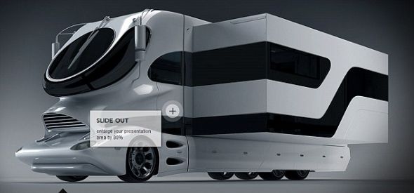 這款房車建造了一個突出的居住空間，讓總面積增加了80%