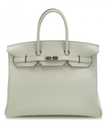 Hermes 愛馬仕 限量現貨珍珠灰色銀扣Birkin 35CM手提袋