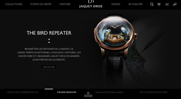  Jaquet Droz 品牌275周年之際推出全新官方網站
